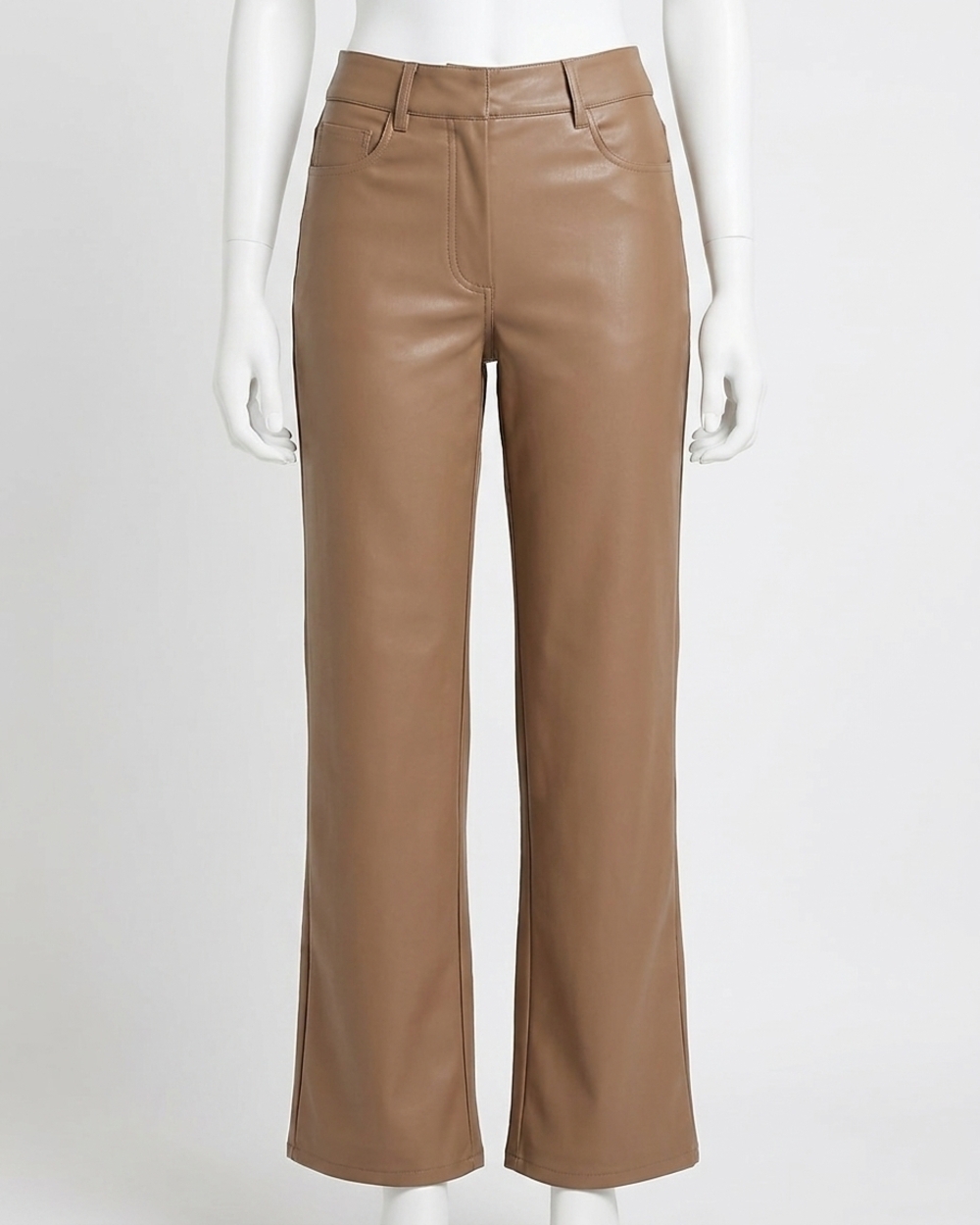 NEW PAIGE sasha faux leather pant in burnt sugar